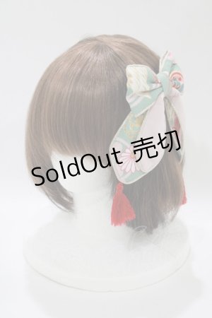 画像: metamorphose / 花鳥風月〜乙女のはなごろも〜リボンバレッタ  翡翠（Jade Green) H-25-10-27-077-ME-AC-NS-ZH