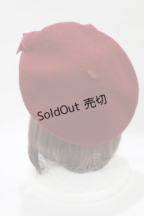 画像2: Maria pipi / ベルベットリボンベレー  ボルドー H-25-10-27-080-EL-AC-NS-ZH (2)