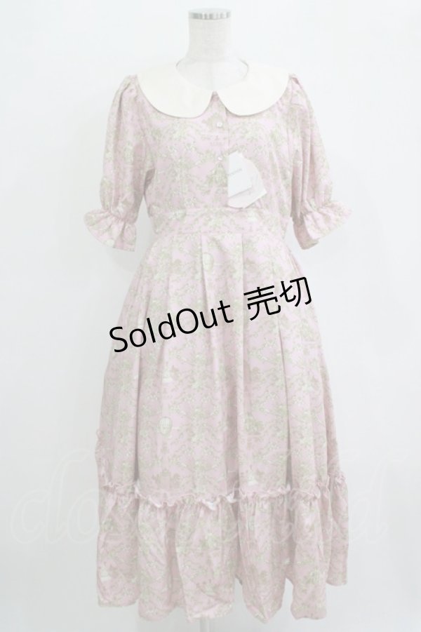 画像1: m petit by misako / NINA’Sコラボトワルドジュイワンピース M ピンク H-25-10-27-012-LO-OP-NS-ZH (1)