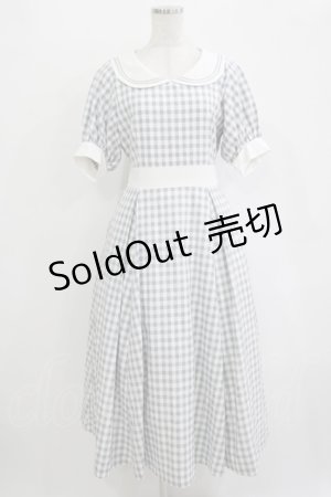 画像: Maison de FLEUR Petite Robe canone / セーラーカラーギンガムワンピース S Sax H-25-10-27-013-EL-OP-NS-ZH