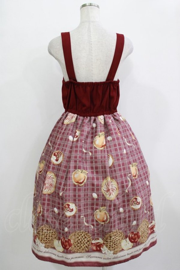 画像3: axes femme POETIQUE / アップルパイレースアップワンピース M ボルドー H-25-10-27-002-AX-OP-NS-ZH (3)