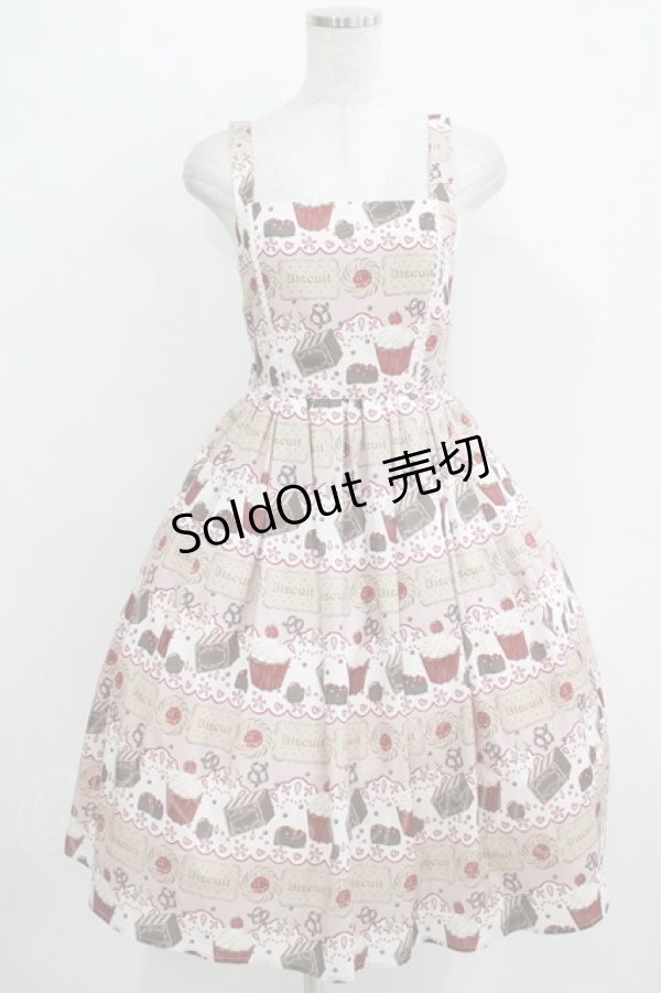 画像1: axes femme kawaii / お菓子柄ジャンパースカート M ピンク H-25-10-27-003-AX-OP-NS-ZH (1)