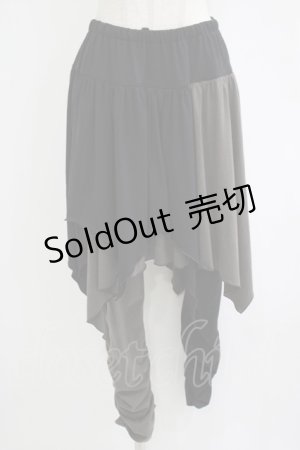 画像: ALGONQUINS / レイヤードパンツ F 黒×グレー H-25-10-27-022-AL-PA-KB-ZH