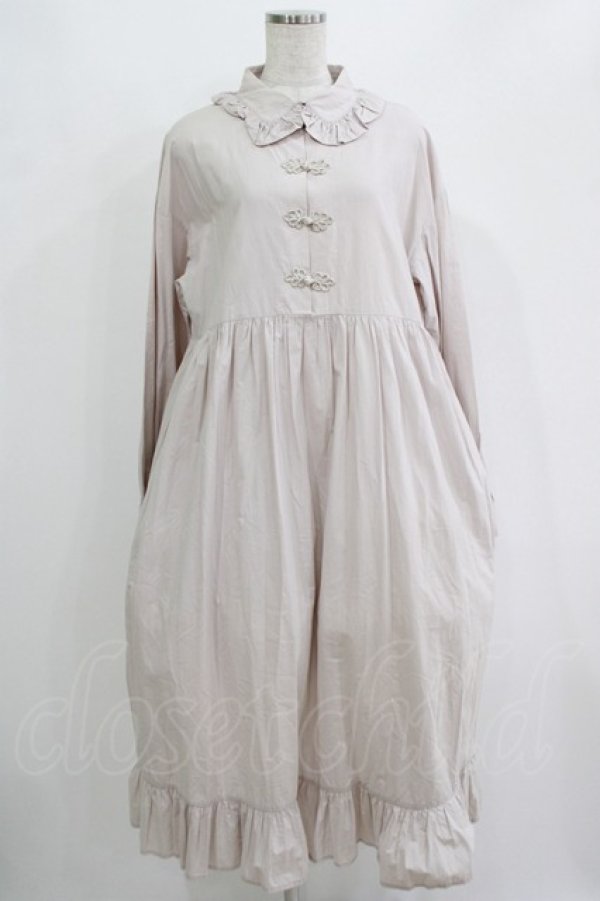 画像1: merry jenny / チャイナロングワンピース  ベージュ H-25-10-28-001-LO-OP-KB-ZH (1)