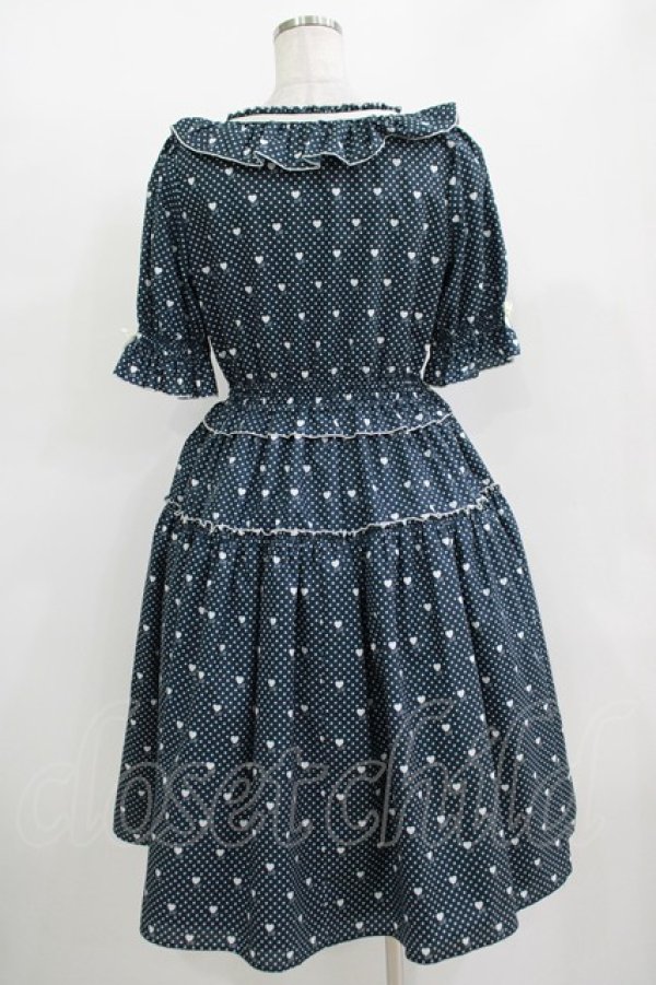 画像3: Melody BasKet / Little dot heartワンピース M ネイビー H-25-10-28-026-LO-OP-KB-ZH (3)