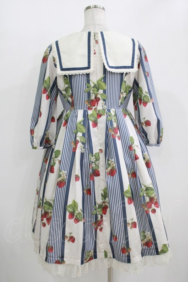 画像3: Melody BasKet / Stripe strawberryワンピース  ネイビー H-25-10-28-031-LO-OP-KB-ZT191 (3)