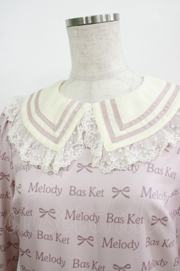 画像4: Melody BasKet / ロゴ＆リボンワンピース  ピンク H-25-10-28-032-LO-OP-KB-ZH (4)