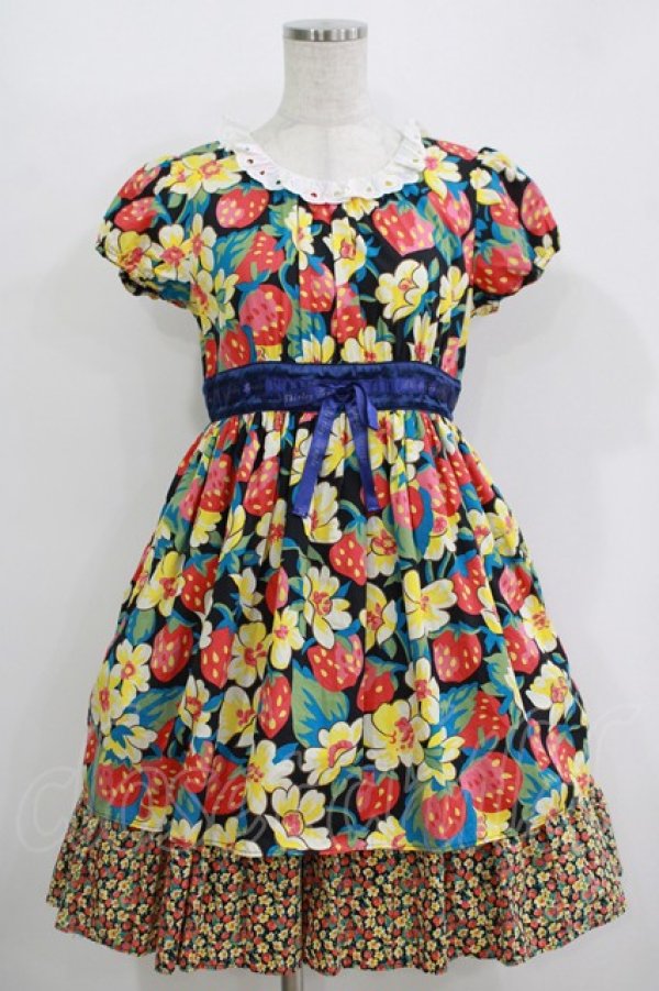 画像1: Shirley Temple / LIBERTY FABRICワンピース 160 ブラック H-25-10-28-036-ET-OP-KB-ZH (1)