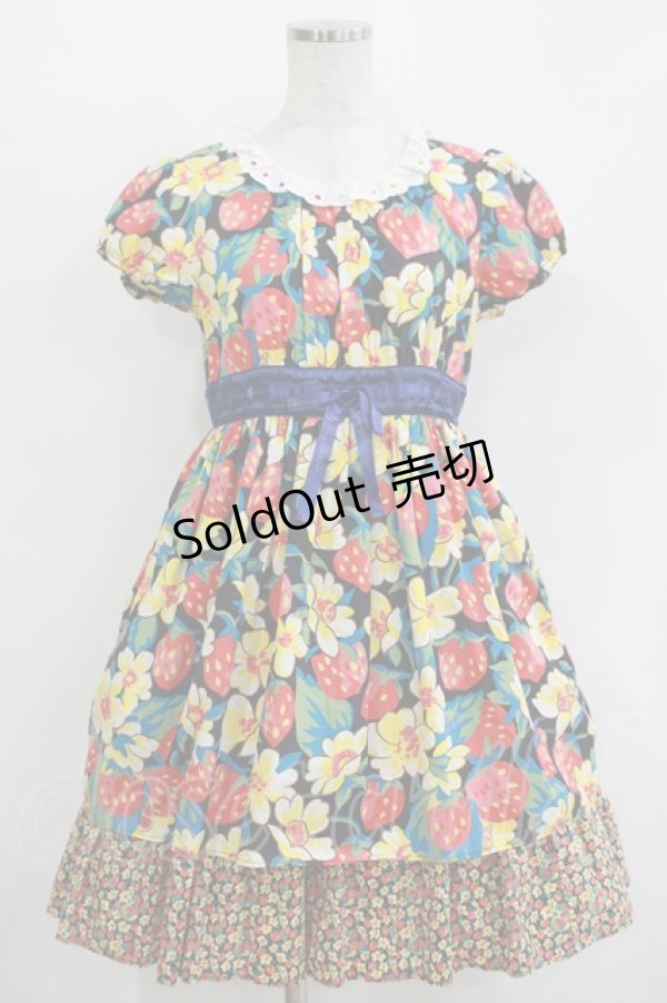 画像1: 【SALE】Shirley Temple / LIBERTY FABRICワンピース 160 ブラック H-25-10-28-036-ET-OP-KB-ZT075 (1)