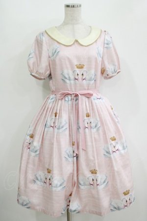 画像: Leur Getter / Crown Swan袖付ワンピース M ピンク H-25-10-28-040-LU-OP-KB-ZH