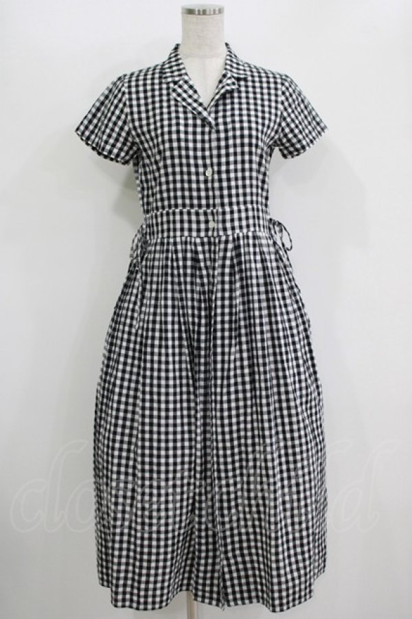 画像1: merry jenny / ギンガムシャツワンピース  黒 H-25-10-28-044-LO-OP-KB-ZH (1)
