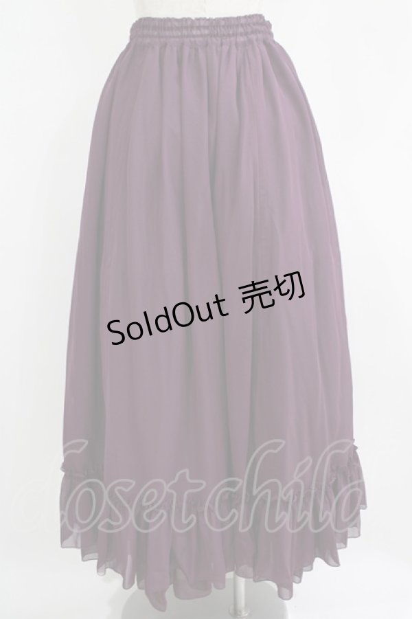 画像3: ATELIER PIERROT / ロングバッスルスカート  パープル H-25-10-28-047-EL-SK-KB-ZH (3)