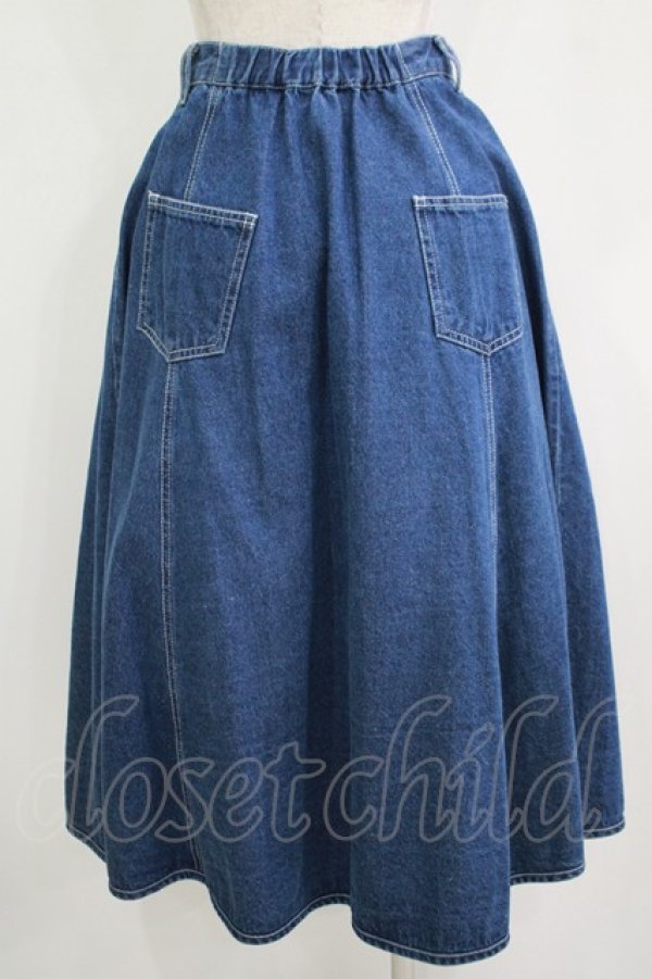 画像3: merry jenny / ダブルリボンデニムスカート  ブルー H-25-10-28-048-LO-SK-KB-ZH (3)