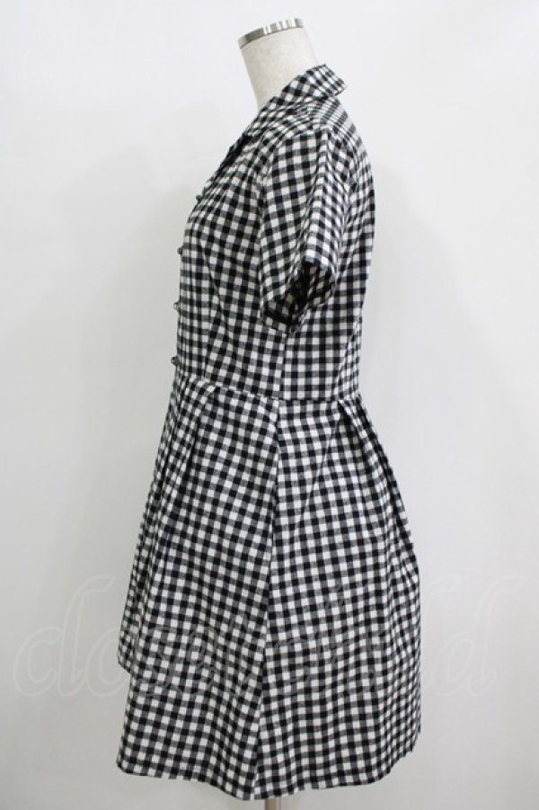 画像2: merry jenny / ギンガムシャツワンピース  ブラック H-25-10-28-056-LO-OP-KB-ZH (2)