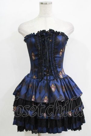 画像: ATELIER PIERROT / "Diamond Circus"ミニコルセットワンピース  紺 H-25-10-28-057-EL-OP-KB-ZH