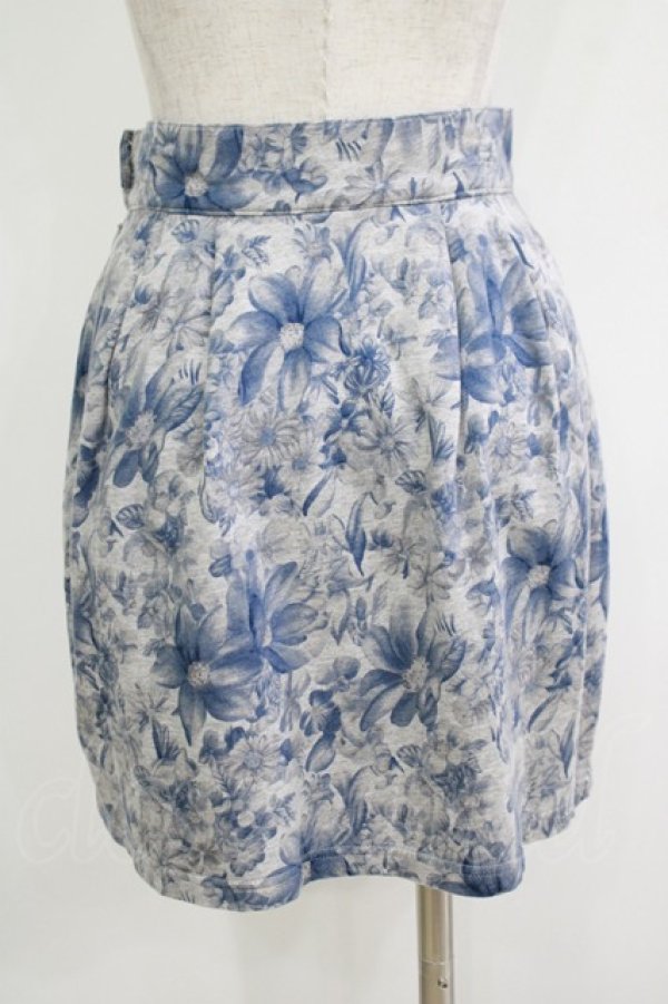 画像3: elements,H / パールチャーム付フラワースカート  グレー×ブルー H-25-10-28-060-PU-SK-KB-ZH (3)