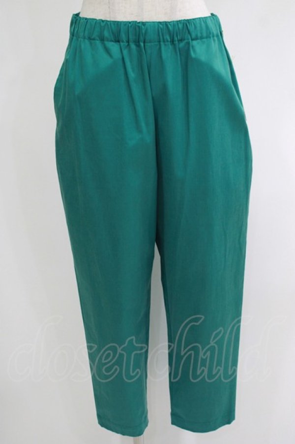 画像1: Jane Marple Dans Le Salon / Glossy twill tapered pants  グリーン H-25-10-28-066-JM-PA-KB-ZH (1)