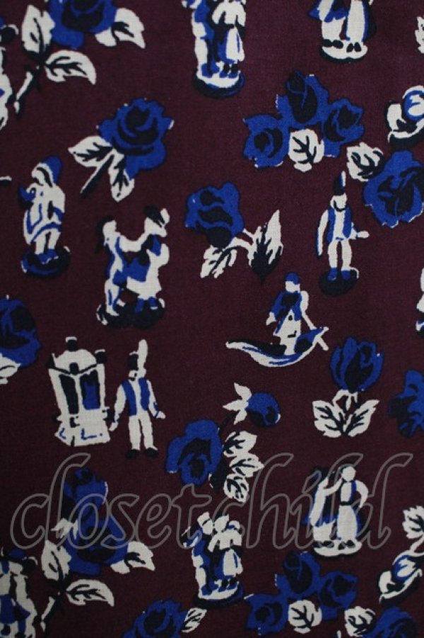 画像4: Jane Marple Dans Le Salon / Dance with roses dress pants  ボルドー H-25-10-28-067-JM-PA-KB-ZH (4)