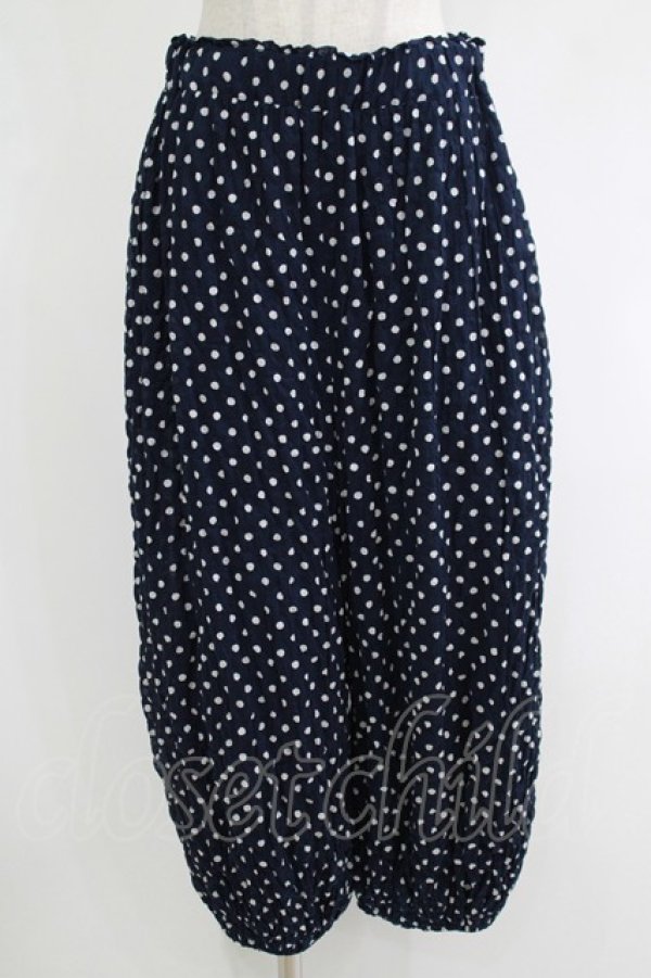 画像1: Jane Marple Dans Le Salon / Polka dotsフラッフィーパンツ  ネイビー H-25-10-28-068-JM-PA-KB-ZH (1)
