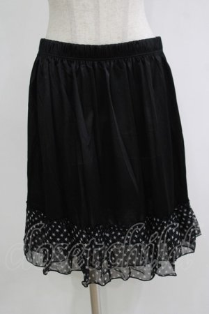 画像: MARBLE / フリルペチコート  黒スター柄 H-25-10-28-074-GO-SK-KB-ZH