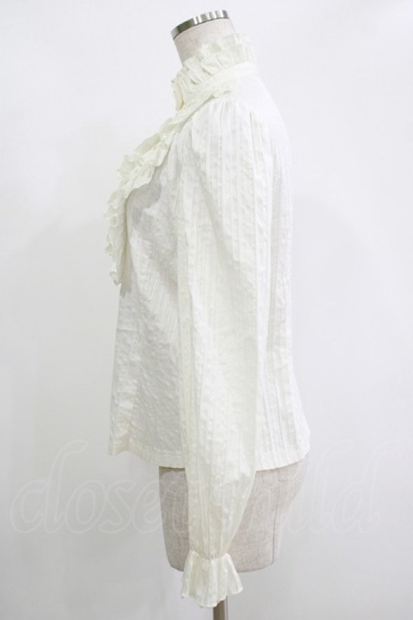 画像2: Moi-meme-Moitie / プリーツフリルブラウス 2 オフ H-25-10-28-078-MO-BL-KB-ZH (2)