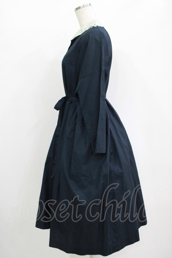 画像2: Jane Marple Dans Le Salon / レースカラーサックドレス  ネイビー H-25-10-28-010-JM-OP-KB-ZH (2)