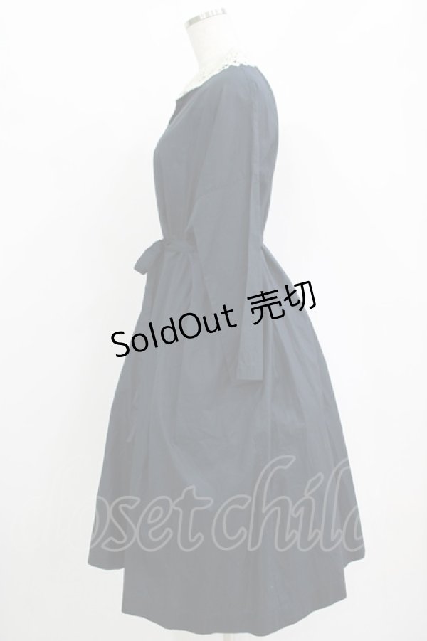 画像2: Jane Marple Dans Le Salon / レースカラーサックドレス  ネイビー H-25-10-28-010-JM-OP-KB-ZH (2)