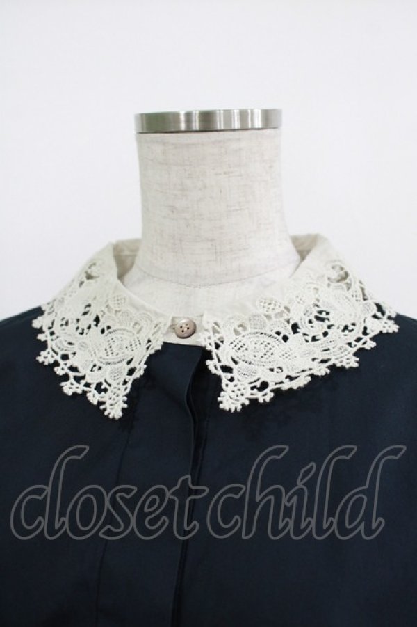 画像4: Jane Marple Dans Le Salon / レースカラーサックドレス  ネイビー H-25-10-28-010-JM-OP-KB-ZH (4)