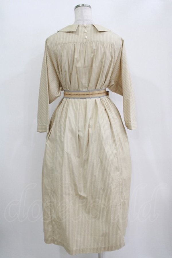 画像3: Jane Marple / フレンチロゴリボンタブリエドレス  ライトベージュ H-25-10-28-019-JM-OP-KB-ZH (3)