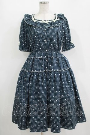 画像: Melody BasKet / Little dot heartワンピース M ネイビー H-25-10-28-026-LO-OP-KB-ZH