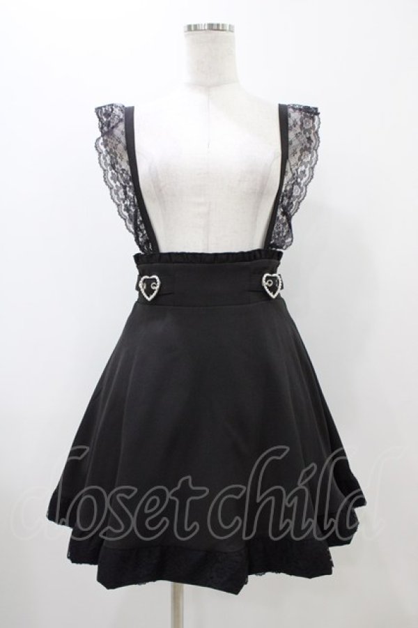 画像1: MA*RS / パールハート付きスカパン Free ブラック H-25-10-29-035-EL-SK-NS-ZH (1)