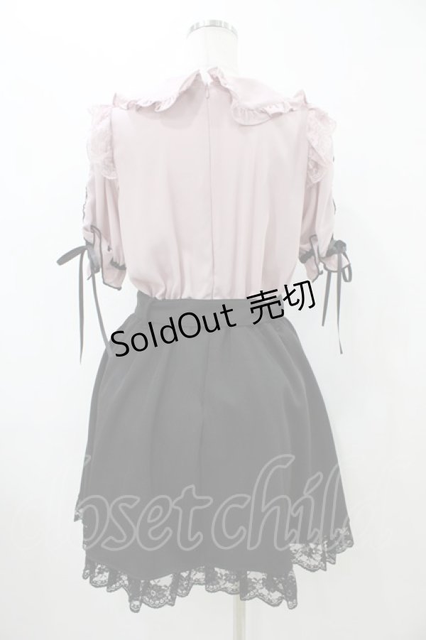 画像2: Ank Rouge / ゆいみすxAnkRougeコラボ ドッキングワンピース M ピンク/ブラック H-25-10-29-040-CA-OP-NS-ZH (2)