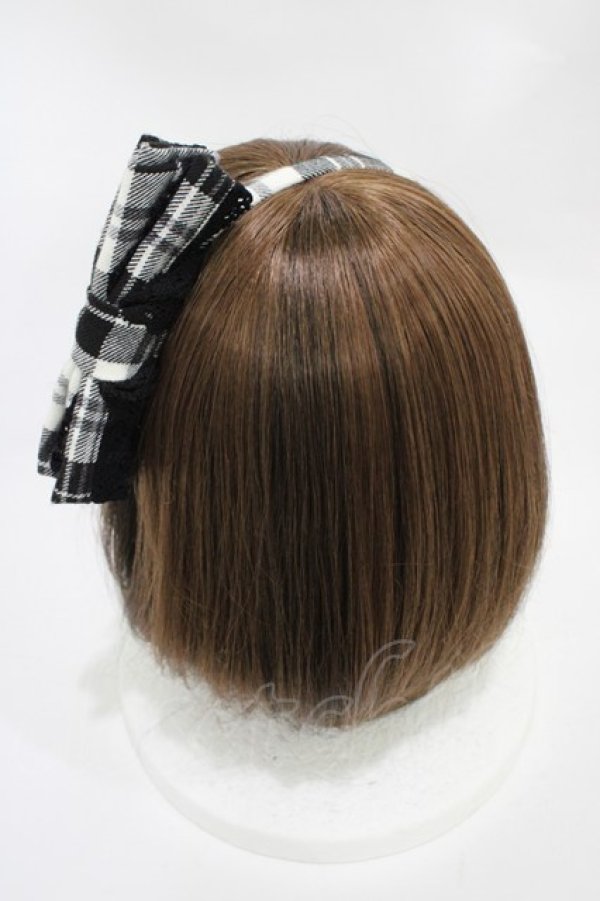 画像2: BABY,THE STARS SHINE BRIGHT / タータンチェックリボンカチューシャ  ブラック H-25-10-29-006-BA-AC-NS-ZH (2)