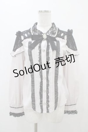 画像: LIZ LISA / エアリーレースアップブラウス Free ピンク/ブラック H-25-10-29-053-LO-BL-NS-ZH