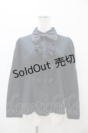 画像: ALICE and the PIRATES / 千鳥リボンブラウス Free ブラック H-25-10-29-055-PA-BL-NS-ZH