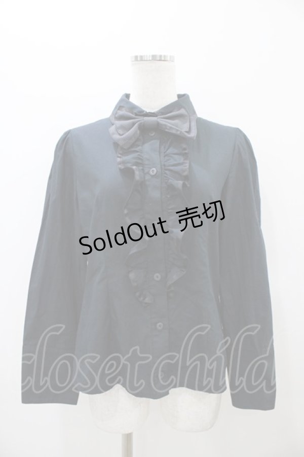 画像1: ALICE and the PIRATES / 千鳥リボンブラウス Free ブラック H-25-10-29-055-PA-BL-NS-ZH (1)