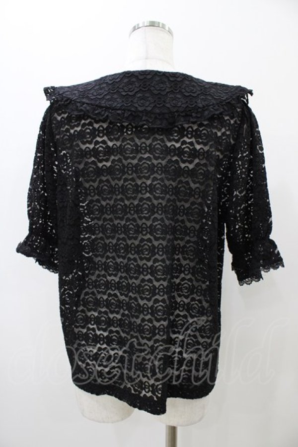 画像2: m petit by misako / TT* AOKレースブラウス L ブラック H-25-10-29-057-LO-BL-NS-ZH (2)