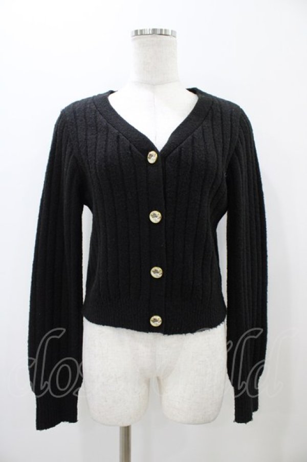 画像1: an another angelus / クレマチスプリント釦リブニットカーディガン Free BLACK H-25-10-29-060-CA-TO-NS-ZH (1)