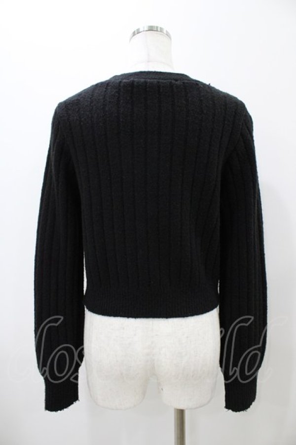 画像2: an another angelus / クレマチスプリント釦リブニットカーディガン Free BLACK H-25-10-29-060-CA-TO-NS-ZH (2)