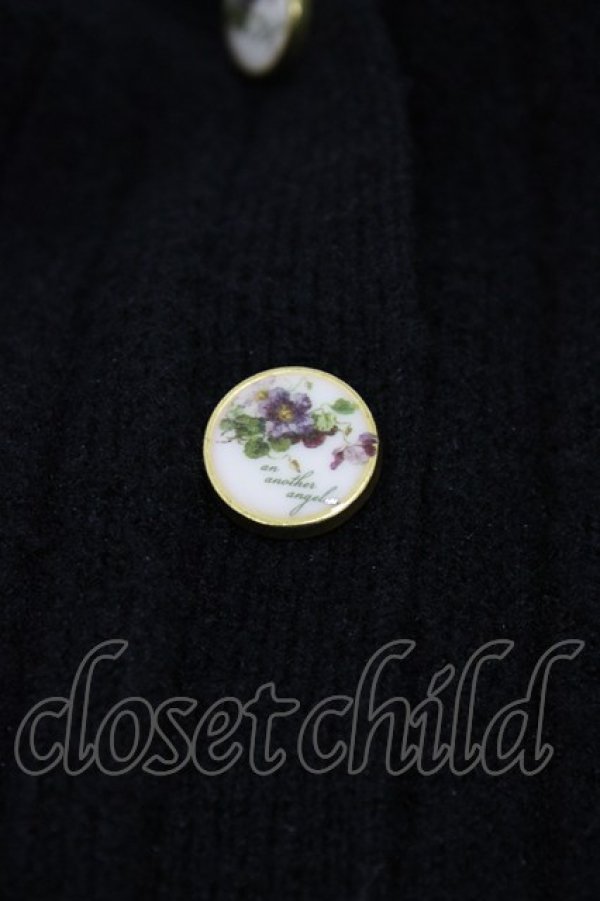 画像3: an another angelus / クレマチスプリント釦リブニットカーディガン Free BLACK H-25-10-29-060-CA-TO-NS-ZH (3)