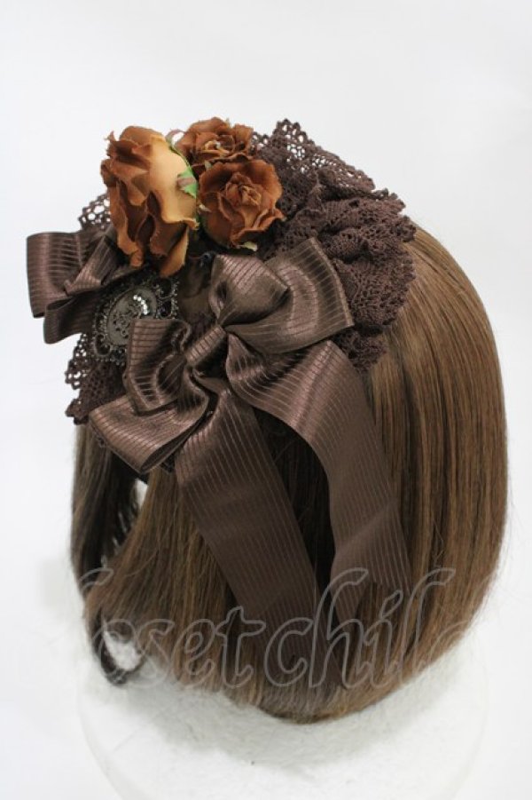 画像2: ALICE and the PIRATES / ショコラロゼヘッドドレス  ブラウン H-25-10-29-008-PA-AC-NS-ZH (2)