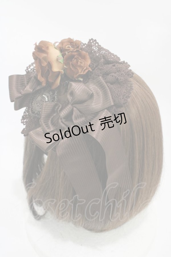 画像2: ALICE and the PIRATES / ショコラロゼヘッドドレス  ブラウン H-25-10-29-008-PA-AC-NS-ZH (2)