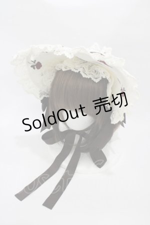 画像: ALICE and the PIRATES / Vampire Prelude柄ボンネット  アンティーク（生成） H-25-10-29-010-PA-AC-NS-ZH