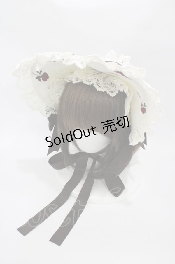 画像1: ALICE and the PIRATES / Vampire Prelude柄ボンネット  アンティーク（生成） H-25-10-29-010-PA-AC-NS-ZH (1)