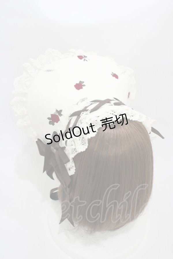 画像2: ALICE and the PIRATES / Vampire Prelude柄ボンネット  アンティーク（生成） H-25-10-29-010-PA-AC-NS-ZH (2)