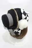 画像2: ALICE and the PIRATES / うさぎマジシャンの2段ミニハット  ブラック H-25-10-29-011-PA-AC-NS-ZH (2)