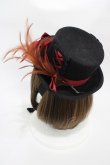 画像2: ALICE and the PIRATES / ギュスターヴミニシルクHAT  ブラック H-25-10-29-014-PA-AC-NS-ZH (2)