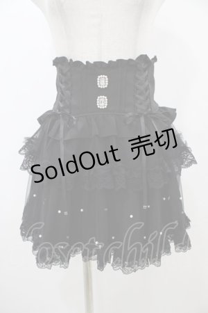 画像: NOEMIE / バックリボンパールチュールティアードスカパン M ブラック H-25-10-29-021-LO-PA-NS-ZH