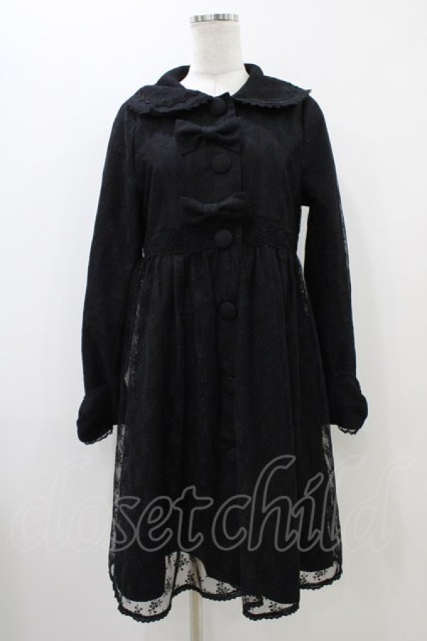 画像1: BABY,THE STARS SHINE BRIGHT / Flora Laceコート Free ブラック H-25-10-29-025-BA-CO-NS-ZH (1)