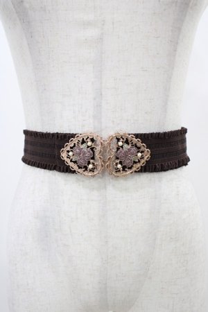 画像: axes femme / ハートローズゴムベルト  ブラウン H-25-10-29-004-AX-ZA-NS-ZH